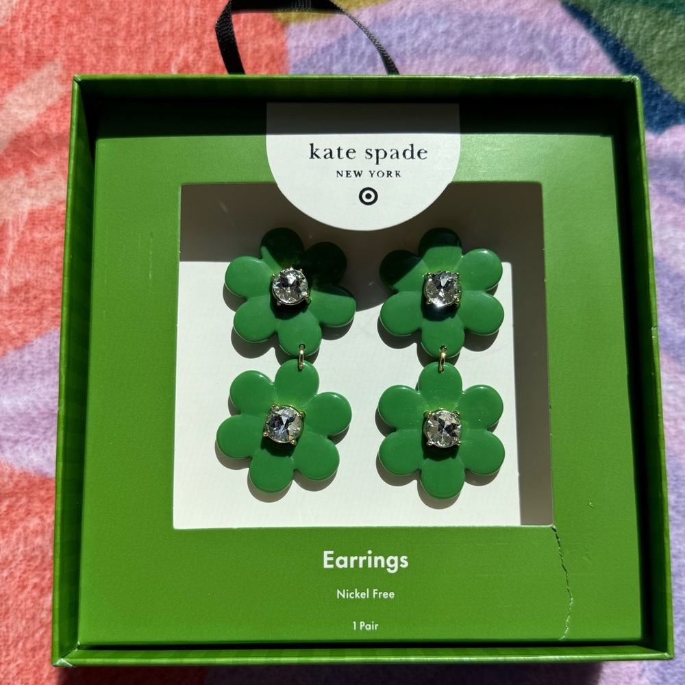 Kate Spade x Target Green Flower Earrings